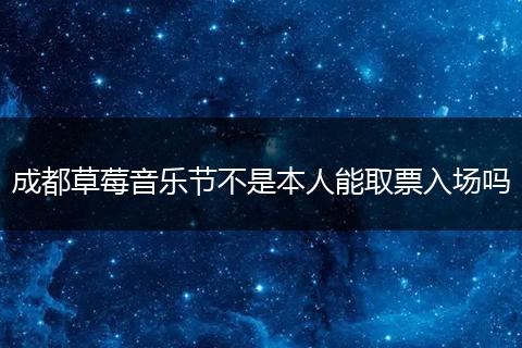 成都草莓音樂節(jié)不是本人能取票入場嗎