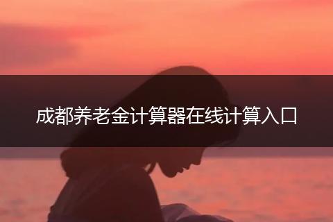 成都養(yǎng)老金計算器在線計算入口