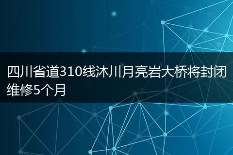 四川省道310線沐川月亮巖大橋?qū)⒎忾]維修5個(gè)月