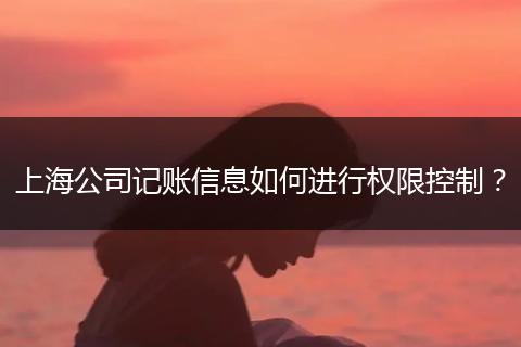 上海公司記賬信息如何進行權(quán)限控制？