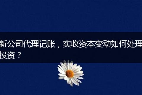 新公司代理記賬，實(shí)收資本變動(dòng)如何處理投資？