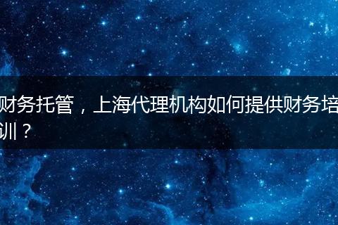 財(cái)務(wù)托管，上海代理機(jī)構(gòu)如何提供財(cái)務(wù)培訓(xùn)？