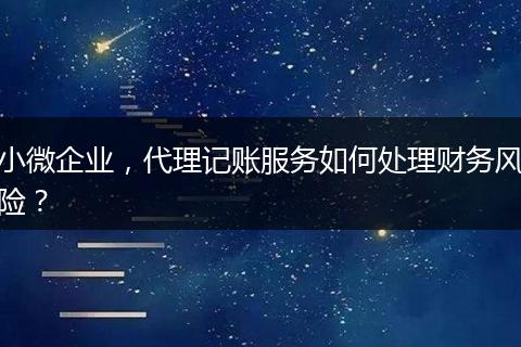 小微企業(yè)，代理記賬服務(wù)如何處理財務(wù)風險？