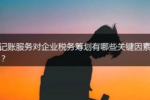 記賬服務(wù)對企業(yè)稅務(wù)籌劃有哪些關(guān)鍵因素?