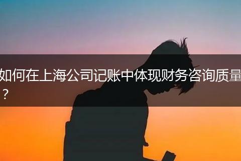 如何在上海公司記賬中體現(xiàn)財(cái)務(wù)咨詢質(zhì)量？