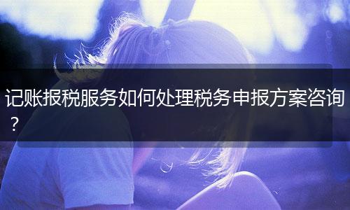 記賬報(bào)稅服務(wù)如何處理稅務(wù)申報(bào)方案咨詢?