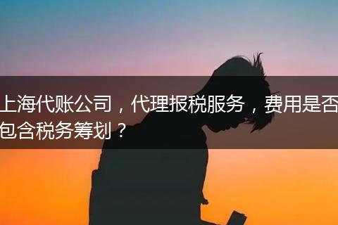 上海代賬公司，代理報稅服務，費用是否包含稅務籌劃？