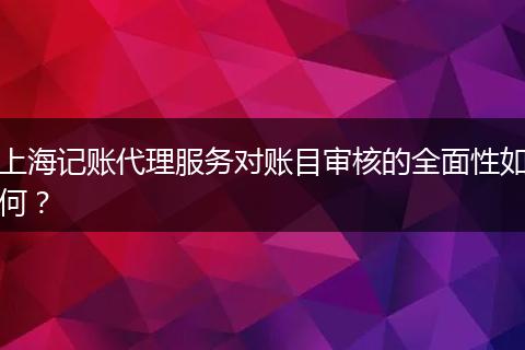 上海記賬代理服務(wù)對(duì)賬目審核的全面性如何？