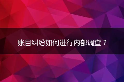 賬目糾紛如何進行內(nèi)部調(diào)查？