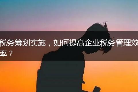 稅務(wù)籌劃實(shí)施，如何提高企業(yè)稅務(wù)管理效率？