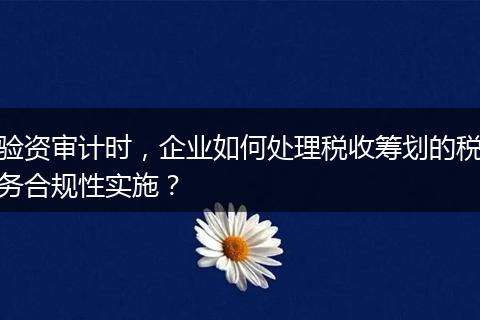 驗(yàn)資審計(jì)時(shí)，企業(yè)如何處理稅收籌劃的稅務(wù)合規(guī)性實(shí)施？
