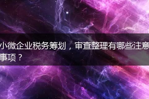 小微企業(yè)稅務籌劃，審查整理有哪些注意事項？