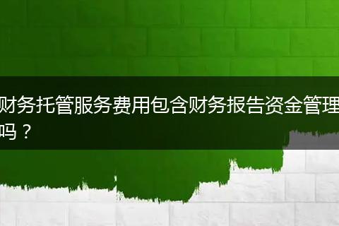 財務托管服務費用包含財務報告資金管理嗎？