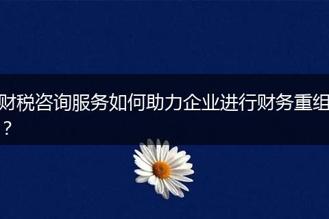 財稅咨詢服務如何助力企業(yè)進行財務重組？