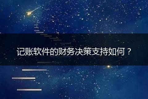 記賬軟件的財務決策支持如何？