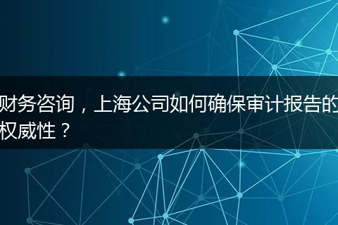 財(cái)務(wù)咨詢，上海公司如何確保審計(jì)報(bào)告的權(quán)威性？