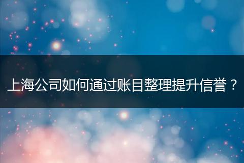 上海公司如何通過賬目整理提升信譽？