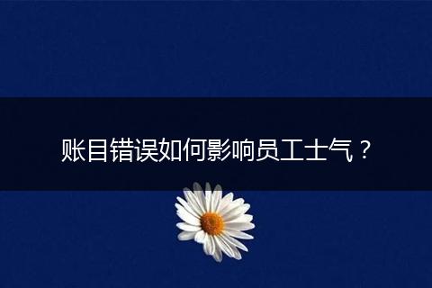 賬目錯(cuò)誤如何影響員工士氣？