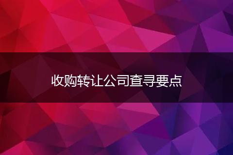 收購(gòu)轉(zhuǎn)讓公司查尋要點(diǎn)