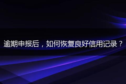 逾期申報后，如何恢復(fù)良好信用記錄？
