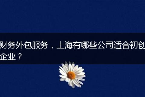財務(wù)外包服務(wù)，上海有哪些公司適合初創(chuàng)企業(yè)？