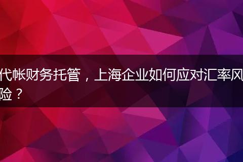 代帳財務(wù)托管，上海企業(yè)如何應(yīng)對匯率風險？