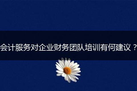 會計服務對企業(yè)財務團隊培訓有何建議？