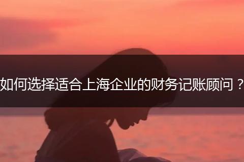 如何選擇適合上海企業(yè)的財務(wù)記賬顧問？