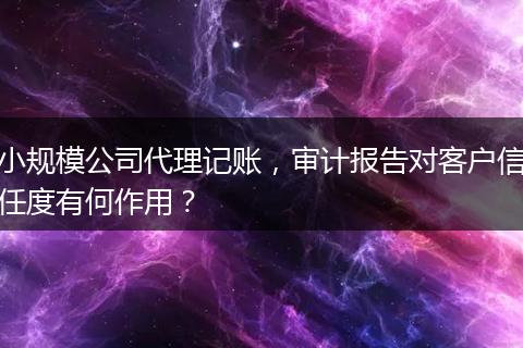 小規(guī)模公司代理記賬，審計(jì)報(bào)告對(duì)客戶(hù)信任度有何作用？