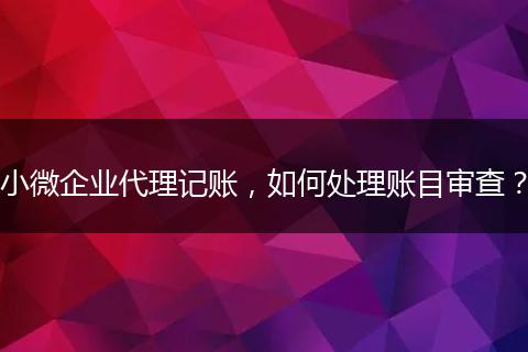 小微企業(yè)代理記賬，如何處理賬目審查？