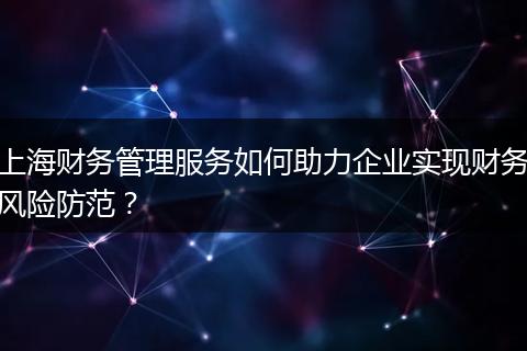 上海財務管理服務如何助力企業(yè)實現(xiàn)財務風險防范？