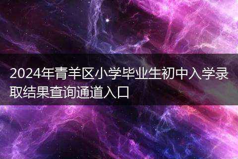 2024年青羊區(qū)小學(xué)畢業(yè)生初中入學(xué)錄取結(jié)果查詢通道入口