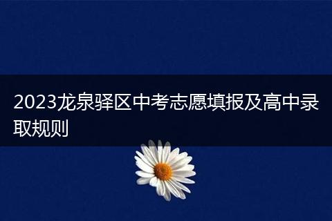 2023龍泉驛區(qū)中考志愿填報(bào)及高中錄取規(guī)則