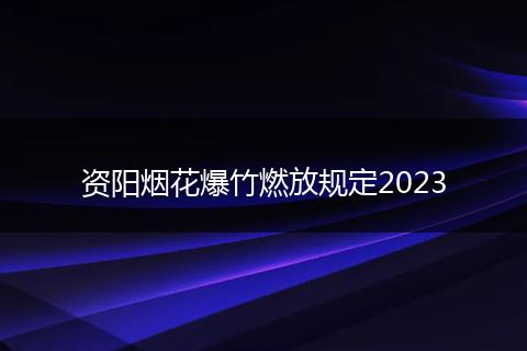 資陽煙花爆竹燃放規(guī)定2023