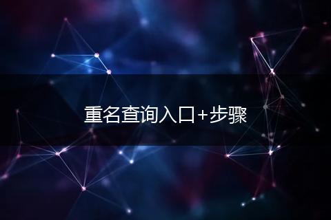重名查詢?nèi)肟?步驟