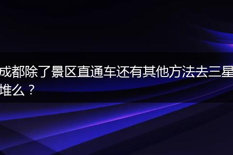 成都除了景區(qū)直通車還有其他方法去三星堆么？