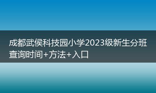 成都武侯科技園小學(xué)2023級(jí)新生分班查詢時(shí)間+方法+入口