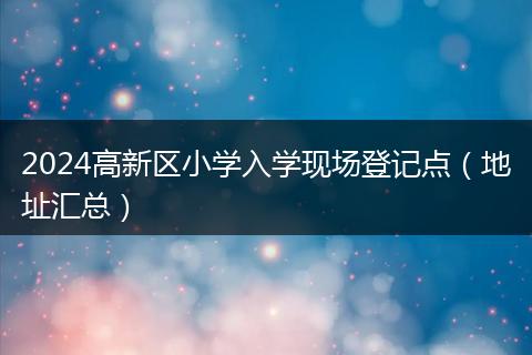 2024高新區(qū)小學入學現(xiàn)場登記點（地址匯總）