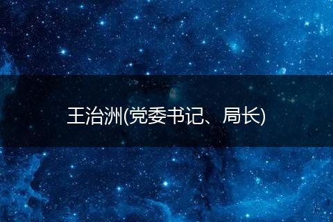王治洲(黨委書記、局長)