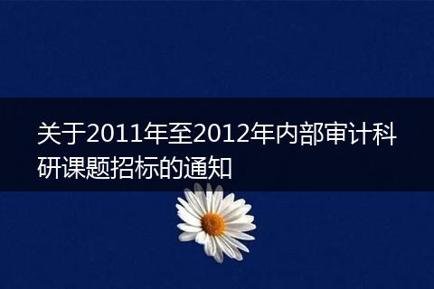 關(guān)于2011年至2012年內(nèi)部審計(jì)科研課題招標(biāo)的通知