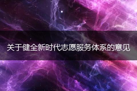 關于健全新時代志愿服務體系的意見